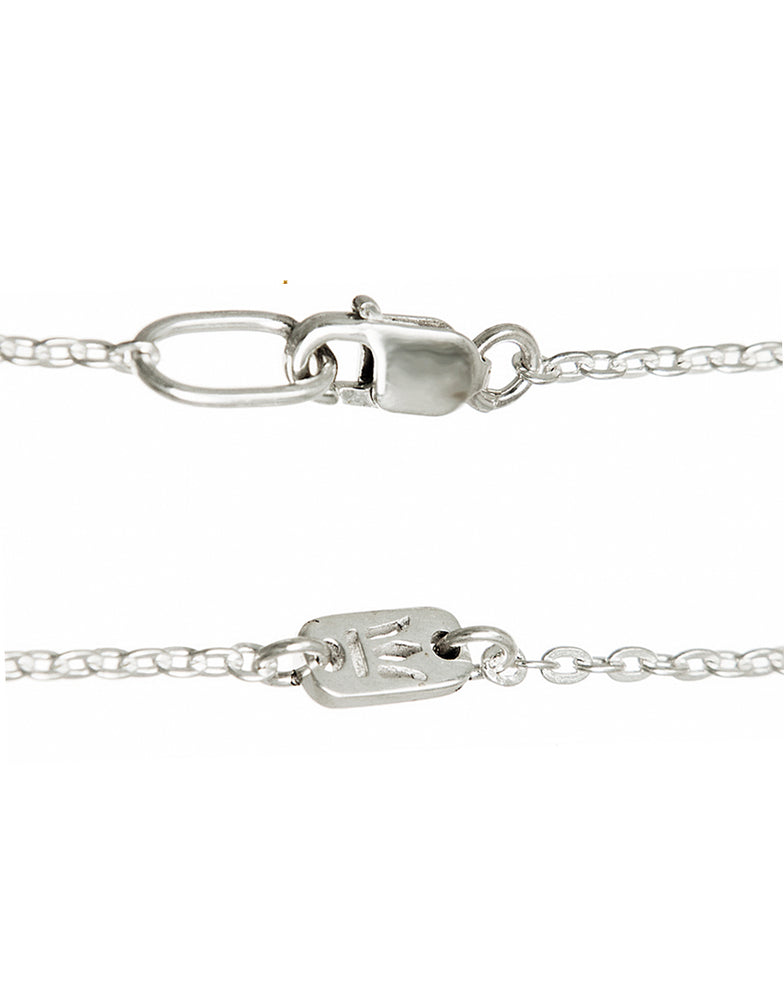 Halskette Karabinerhaken und Logo EINS BERLIN Silberkette