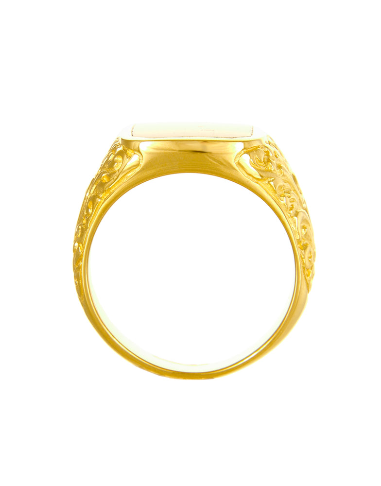 Ring - LOUIS Sterling Silber vergoldet mit rotem Achat - EINS BERLIN Seitenansicht 